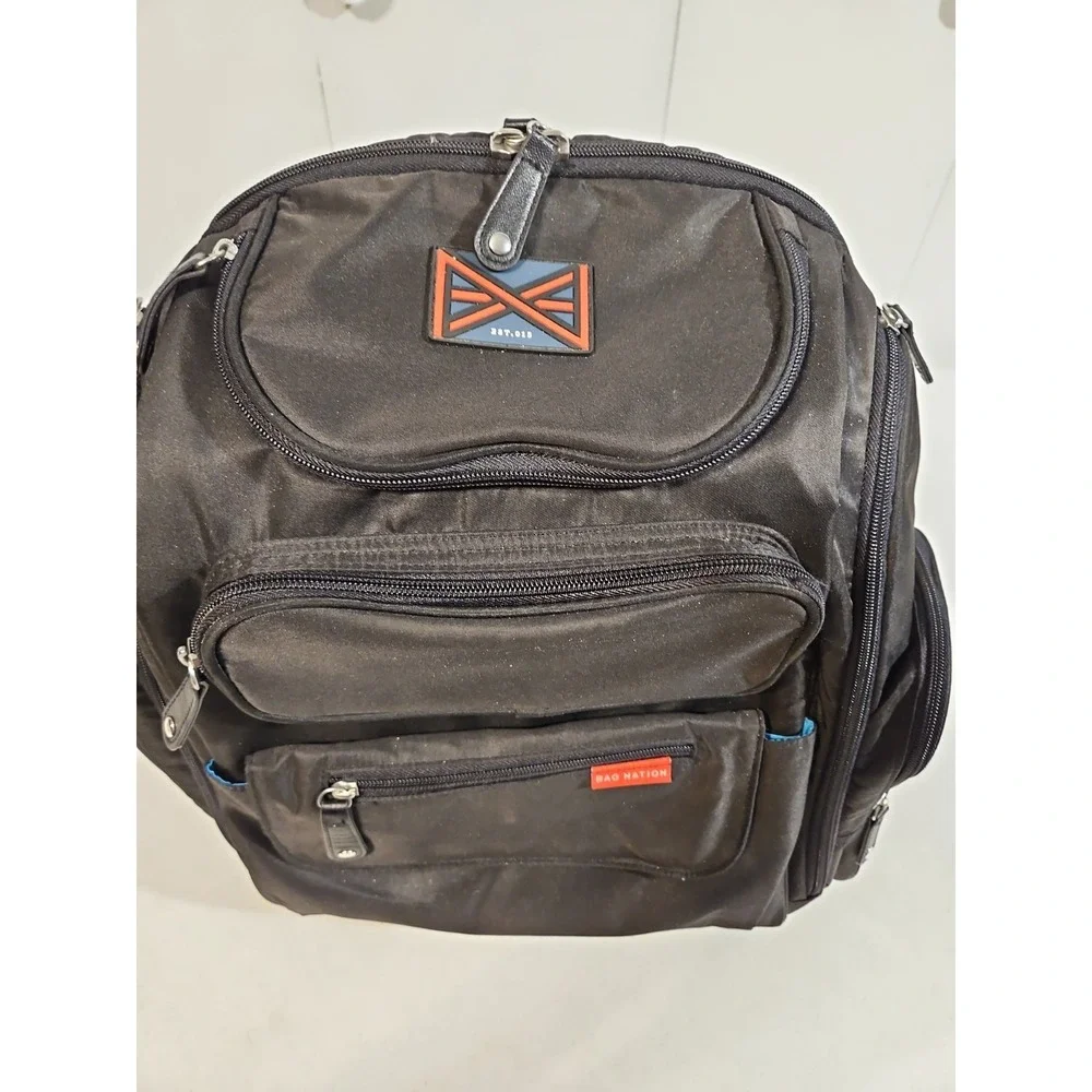 Bag Nation Diaper Bag/ Backpack Unisex Baby Tons Of Pockets Everyday Bag Black